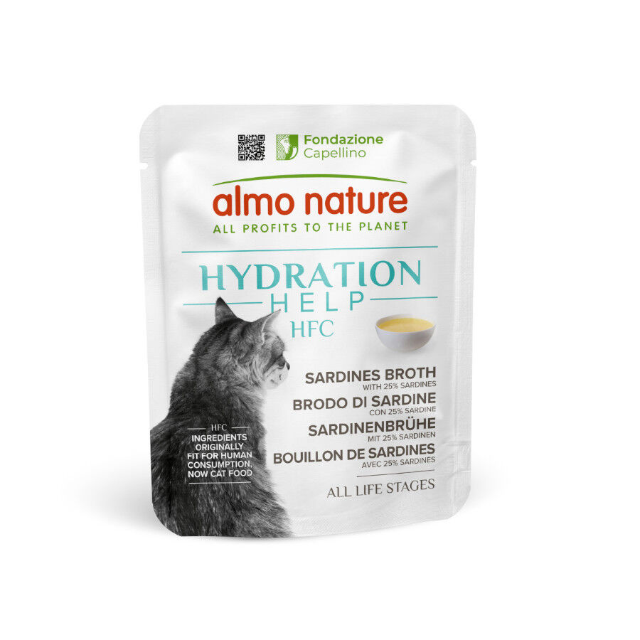 50 g Almo Nature HFC Hydration Help Sardinas Con Caldo sobre para gatos, , large Imagen numero 1